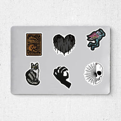 60PCS Dark Skull Spider Web Graffiti Sticker Cartoon Creative Sticker For Guitar Computer Car Waterproof Children Kids Sticker (ONLINE ORDER ONLY)