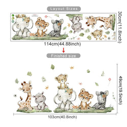 Elephant Giraffe Height Ruler Wall Stickers for Kids Room Nursery Decor (ONLINE ORDER ONLY)