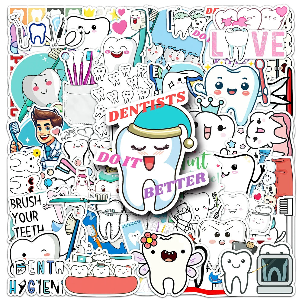 50Pcs Cartoon Waterproof Vinyl Stickers for Skateboard Snowboard (ONLINE ORDER ONLY)