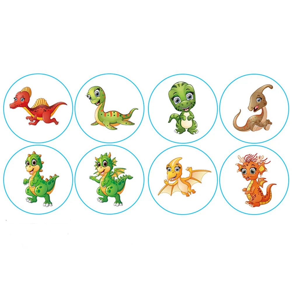 100-500pcs Cartoon Dinosaur Stickers Seal Label Photo Album Decoration for School Reward Sticker Children's Stationery 1 inch (ONLINE ORDER ONLY)