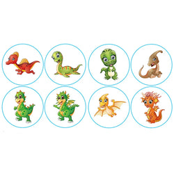 100-500pcs Cartoon Dinosaur Stickers Seal Label Photo Album Decoration for School Reward Sticker Children's Stationery 1 inch (ONLINE ORDER ONLY)