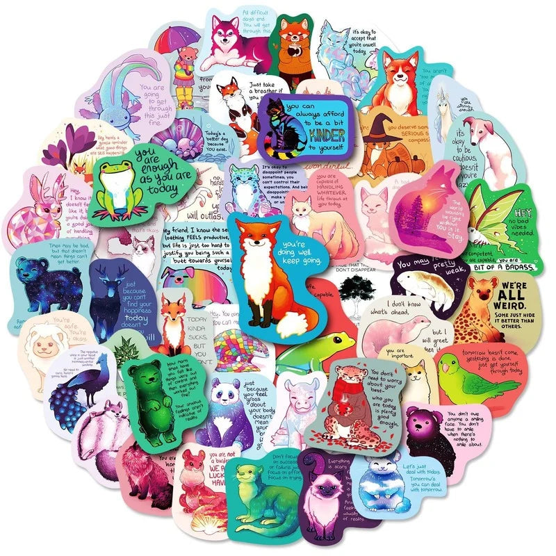 Inspirational Quotes Vinyl Stickers for Planners, Water Bottles, Scrapbooking, Laptops - 10/25/50pcs (ONLINE ORDER ONLY)
