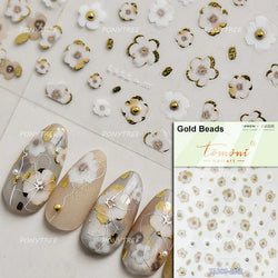 White Pink Flower Dreamy Romantic Petal Jelly Shiny Peach Blossom Polarized Light Delicate Nail Art Stickers 5D Manicure Decals (ONLINE ORDER ONLY)