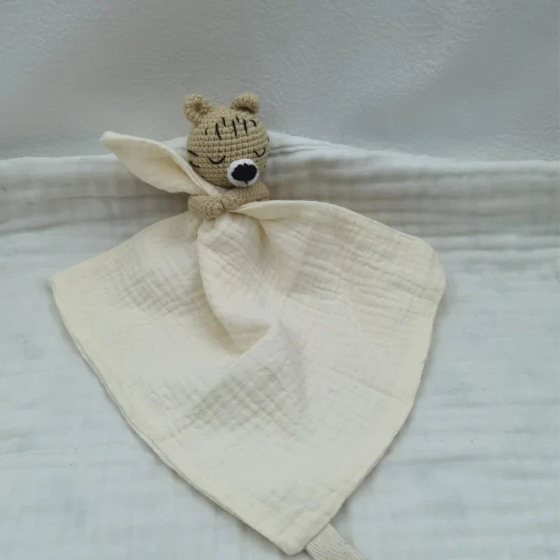 Baby Bib with Sleeping Animals Rattle (ONLINE ORDER ONLY)