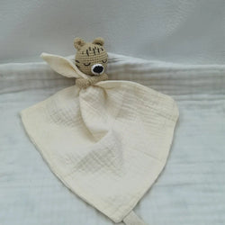 Baby Bib with Sleeping Animals Rattle (ONLINE ORDER ONLY)