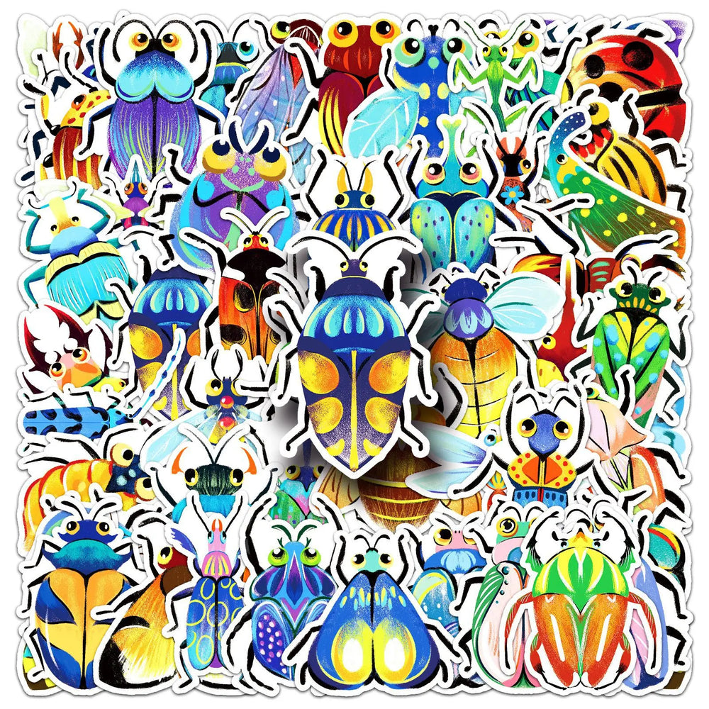 Colorful Insect Stickers for Phone Laptop Luggage Skateboard Decals Gift (ONLINE ORDER ONLY)