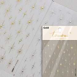 Gold Silver Star Laser Pink Colorful Glitter Starlight Sparkle Rhinestones Relief Nail Art Decorations Stickers Manicure Decals (ONLINE ORDER ONLY)