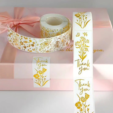 120pcs Rectangle Gold Foil Stickers Thank You For Small Business Gift Seal Labels Shipping Stickers For Decoration Envelope (ONLINE ORDER ONLY)