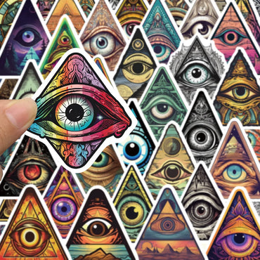 10/30/50PCS Horror Eye of God Stickers Cartoon Decals Cool Graffiti Toys Bike Suitcase Motorcycle Fridge Helmet Car Sticker Gift (ONLINE ORDER ONLY)