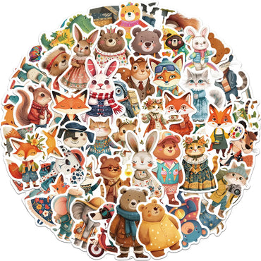 Cartoon Animal Graffiti Stickers for Laptop, Luggage, Car, Fridge - 10/30/50Pcs Vinyl Set (ONLINE ORDER ONLY)