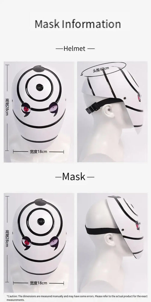 Obito Cosplay Mask: High Gloss Akatsuki Anime Prop
