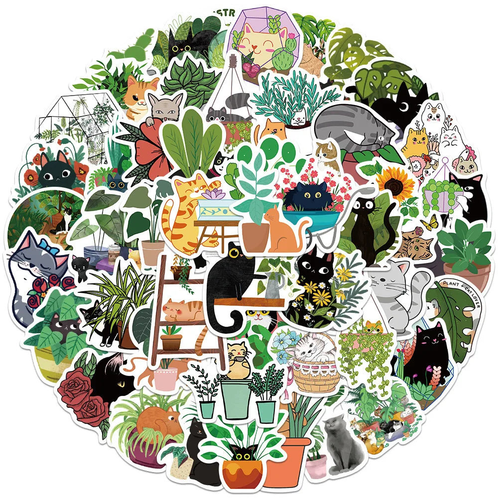 Cute Cat Stickers Pack for Kids DIY Laptop Luggage Skateboard Travel (ONLINE ORDER ONLY)