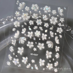 1pc Aurora Butterfly Nail Stickers Pink Butterfly Shell Light Beam Angel Wings Sliders Fairy Light & Lively Translucent Nail Dec (ONLINE ORDER ONLY)