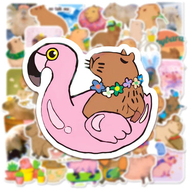10/30/50PCS Funny Capybara Sticker Cute Cartoon Decals Toys For Kids DIY Stationery Laptop Phone Scrapbook Guitar Bike Sticker (Online Order Only)