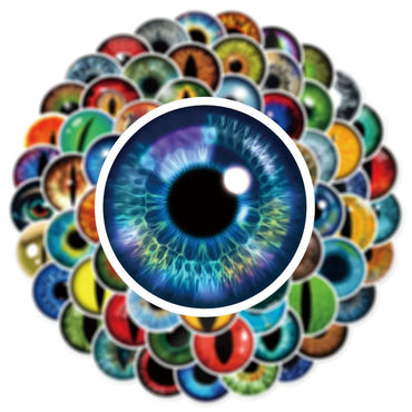 10/80Pcs Trendy Cartoon Horror Eyeball Sticker Graffiti Helmet Cup DIY Waterproof PVC GraffitiSticker Children Toys Wholesale (ONLINE ORDER ONLY)