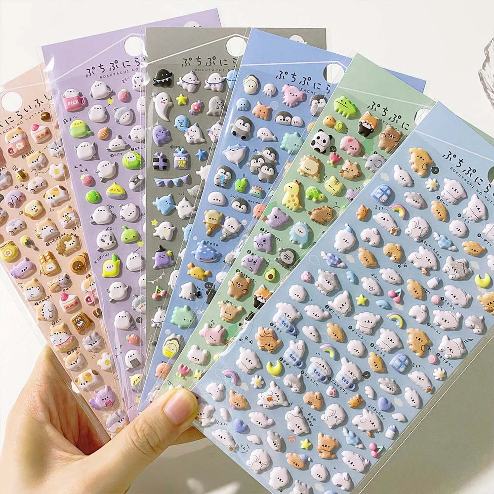 Kawaii 3D Puffy Animal Stickers Cute Cartoon Scrapbooking Journal Deco (ONLINE ORDER ONLY)