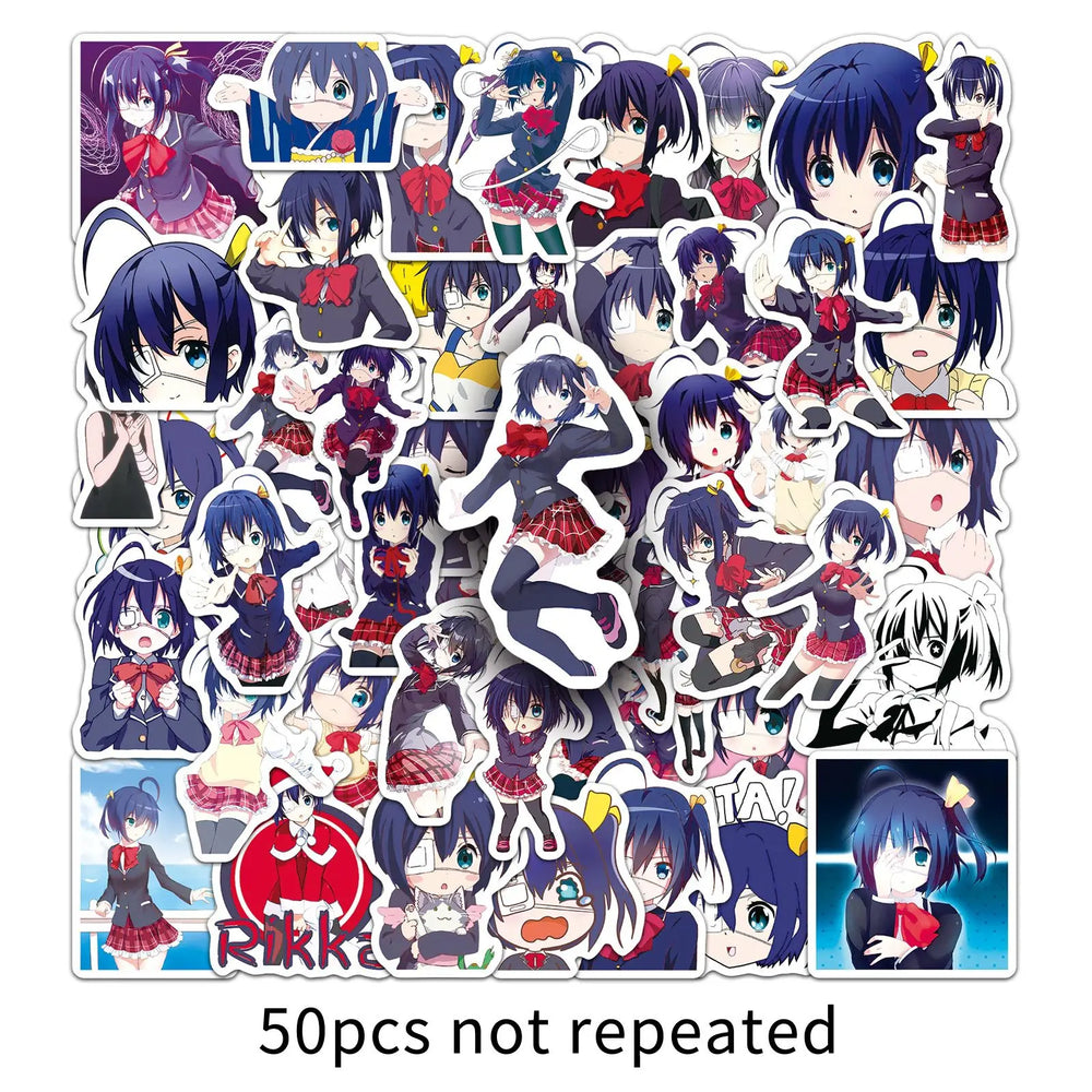 10/30/50PCS Takanashi Rikka Cartoon Stickers Love Animation Decals Fridge Luggage Laptop Phone Guitar Bike Skatboard Sticker Toy (ONLINE ORDER ONLY)