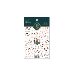 Chinese Black Red Lucky Carp Fish 3D Self Adhesive Nail Art Stickers 5D Soft Relief Nail Phone Decals Goldfish Beach Sea Summer (ONLINE ORDER ONLY)