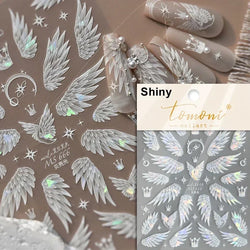Butterfly Rose Laser Jelly Hot Stamping Lace Letter Flower Love Heart Bowknot 5D Self Adhesive Nail Art Stickers Manicure Decals (ONLINE ORDER ONLY)