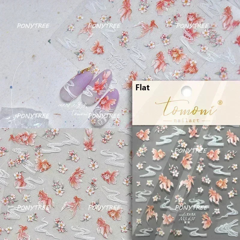 Hot Stamping Laser Shell Conch Starfish Pearl Whale Coral Dolphin Summer Beach Sea Wave Jellyfish Bubble Nail Art Stickers Decal (ONLINE ORDER ONLY)