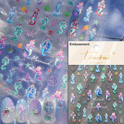 Shiny Mermaid Tail Fish Tail Sea Wave Jelly Spoondrift Shell Starfish Ocean Romantic Delicate Nail Art Stickers Manicure Decals (ONLINE ORDER ONLY)