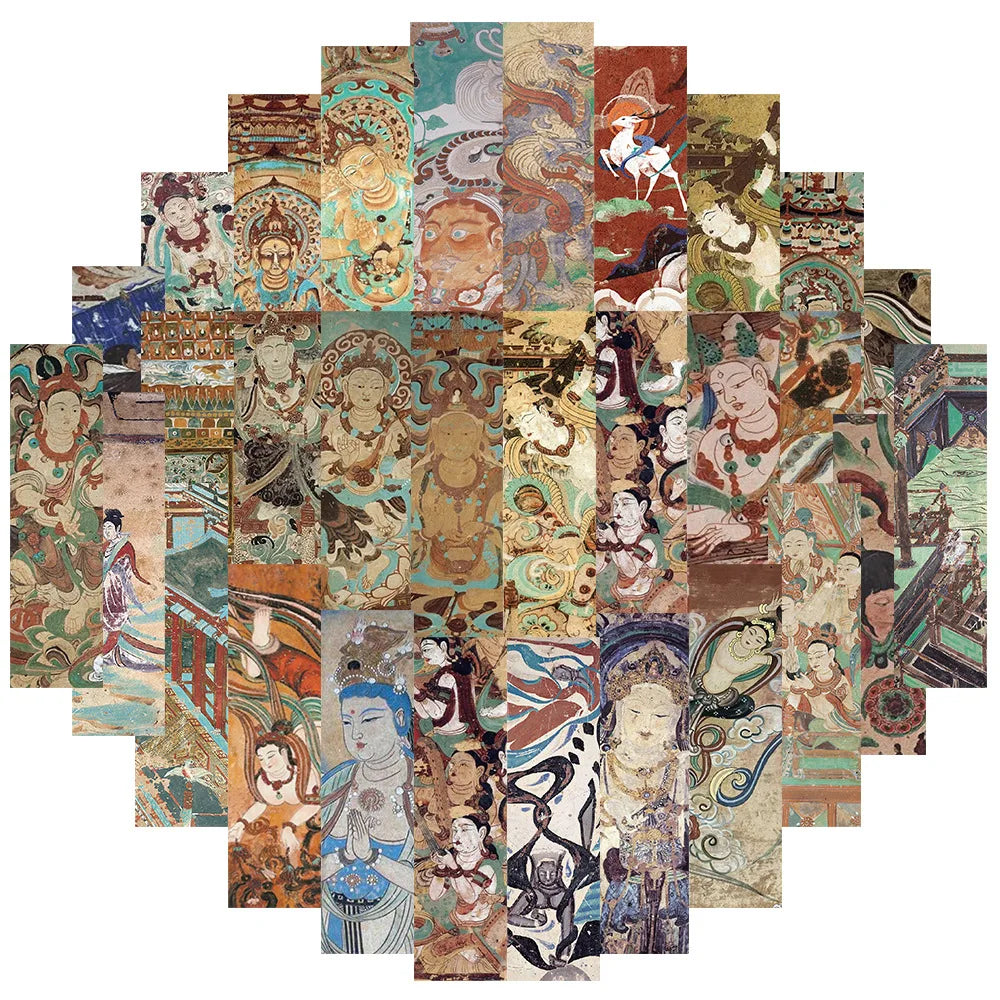 Retro Dunhuang Bookmarks Stickers Decals DIY Skateboard Notebook Phone Laptop Car (ONLINE ORDER ONLY)