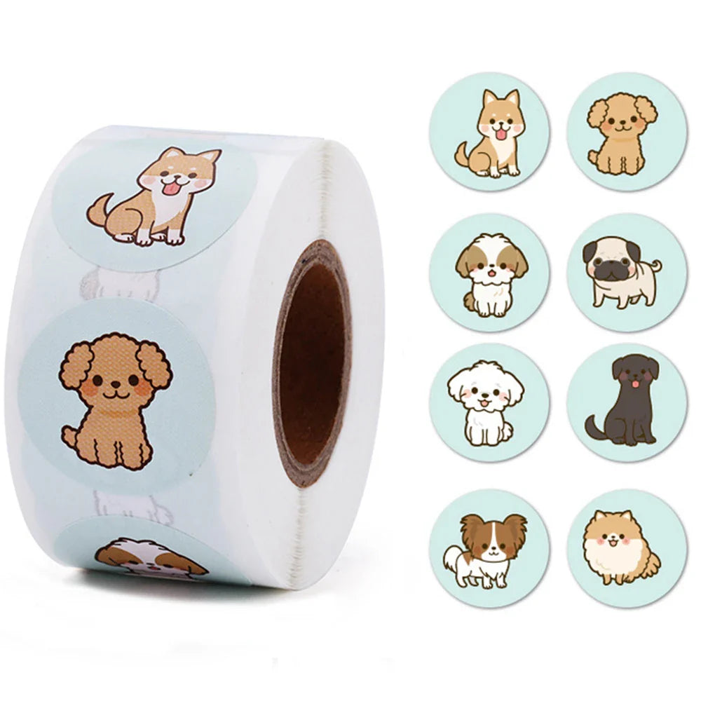 500pcs/Roll Cartoon Animal Stickers Anime Round Seal Diy Laptop Decals Stickers Cute Book Children Reward Kids Toy Gift (ONLINE ORDER ONLY)