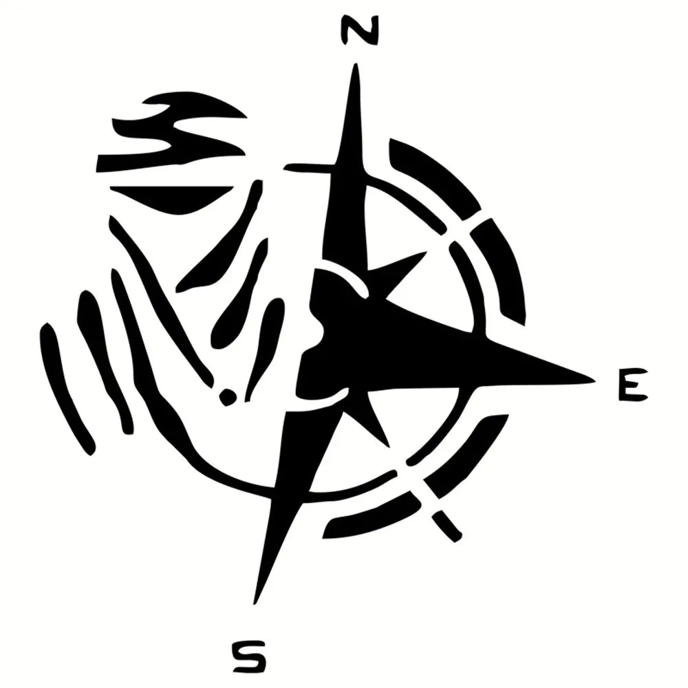 Car Sticker Creative Design Personality Fashion Compass PvcDecoration Accessories Waterproof Cover Scratch Decal (ONLINE ORDER ONLY)