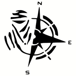 Car Sticker Creative Design Personality Fashion Compass PvcDecoration Accessories Waterproof Cover Scratch Decal (ONLINE ORDER ONLY)