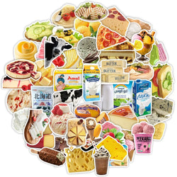 Cheese Ice Cream Stickers 10/30/50PCS for Phone Laptop Luggage Skateboard Kids Gift (Online Order Only)