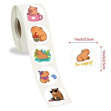 100-500pcs Cute Plump Capybara Cartoon Brown Animals Stickers DIY Scrapbook Phone Reward Seal Label Wall Sticker Kid Toy (Online Order Only)