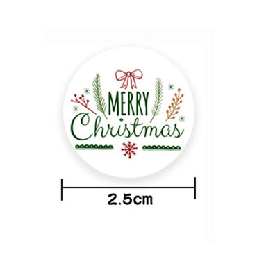 100-500pcs Merry Christmas Gift Decorative Stickers Round Thank You Labels Handmade Candy Biscuits Package Christmas Sticker (ONLINE ORDER ONLY)