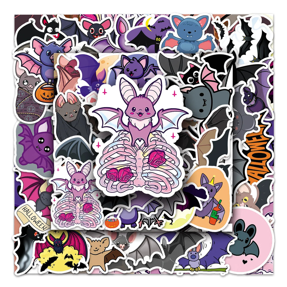 50Pcs Bat Series Cartoon Waterproof Vinyl Stickers for Skateboard Snowboard (Online Order Only)