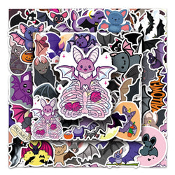 50Pcs Bat Series Cartoon Waterproof Vinyl Stickers for Skateboard Snowboard (Online Order Only)