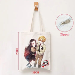 Demon Slayer Canvas Bag: Nezuko & Tanjiro Zipper Tote (ONLINE ORDER ONLY)