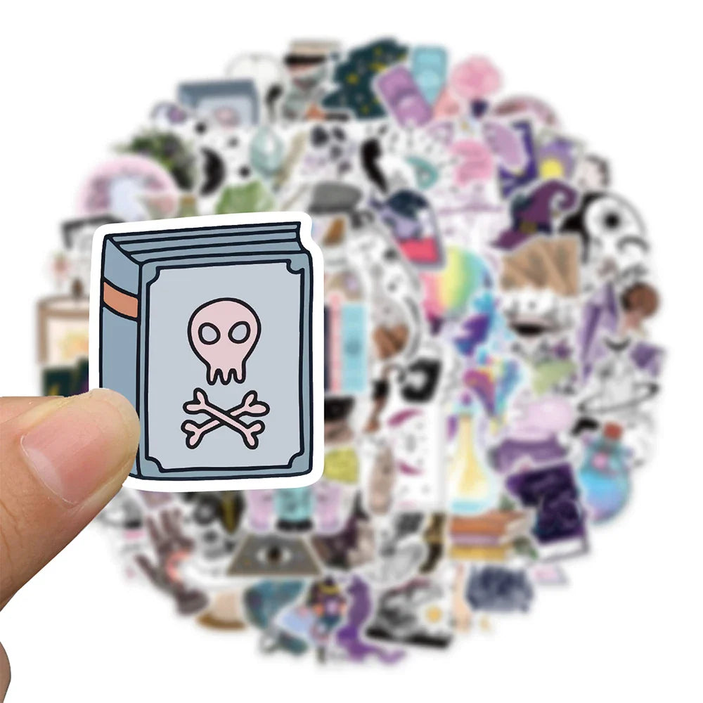 10/30/50/100pcs Cool Boho Gothic Magic Witch Stickers Aesthetic Decal Skateboard Laptop Car Phone Bike Graffiti Sticker Kid Toy (ONLINE ORDER ONLY)