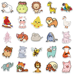 10/30/50/100PCS Mix Cute Animal Cartoon Stickers Aesthetic Waterproof Guitar Skateboard Laptop Graffiti Stickers Kid Classic Toy (Online Order Only)