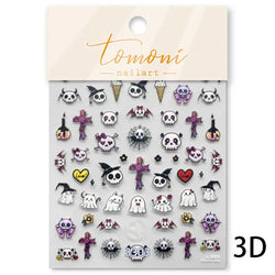 Halloween Ghost Pumpkin Bat Coffin Cat Spider Demon Jelly Self Adhesive Nail Art Sticker Terrifying Candy Candle Manicure Decals (ONLINE ORDER ONLY)