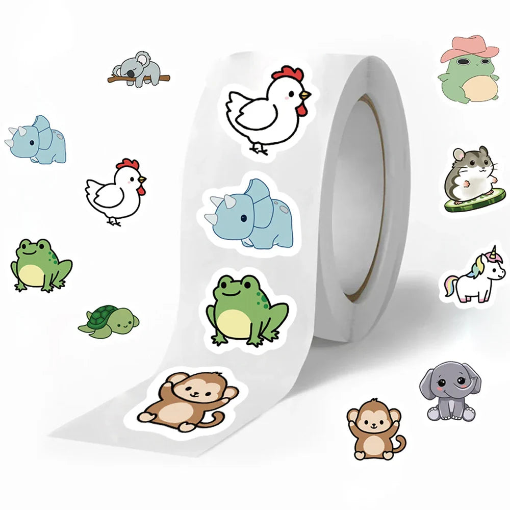 100-500pcs Cute Animal Paper Labels Thank You Sticker Reward Sealing Scrapbooking DIY Gift Decoration Stationery Supplies (ONLINE ORDER ONLY)