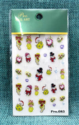 Cute Deer Christmas Nail Stickers 5D Embossed Elk Star Gingerbread Man Snowflake Santa Claus Holly DIY Winter Engraved Manicure* (ONLINE ORDER ONLY)