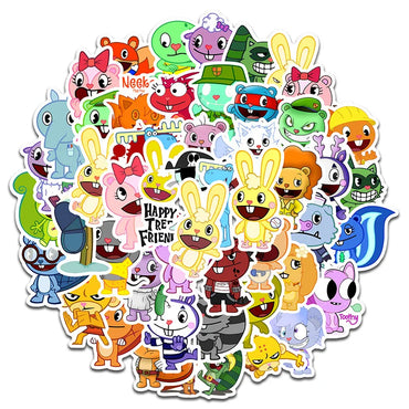 50pcs Happy Tree Friends Stickers for Laptop, Phone, Suitcase, Water Bottle, Scooter, Refrigerator (Online Order Only)
