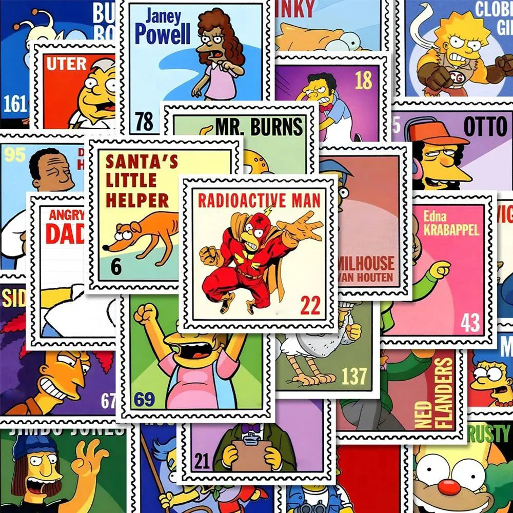 10/30/54pcs Cartoon Simpson Stickers for Kids Funny Waterproof Decals DIY Skateboard Laptop Stationery Anime Sticker Toy Gift (ONLINE ORDER ONLY)
