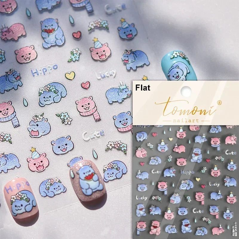 Lovely Dog Puppy Dream Heart Flower Star Pizza Food Sugar Skewers Strawberry Desserts Adhesive Nail Art Stickers Manicure Decals (Online Order Only)