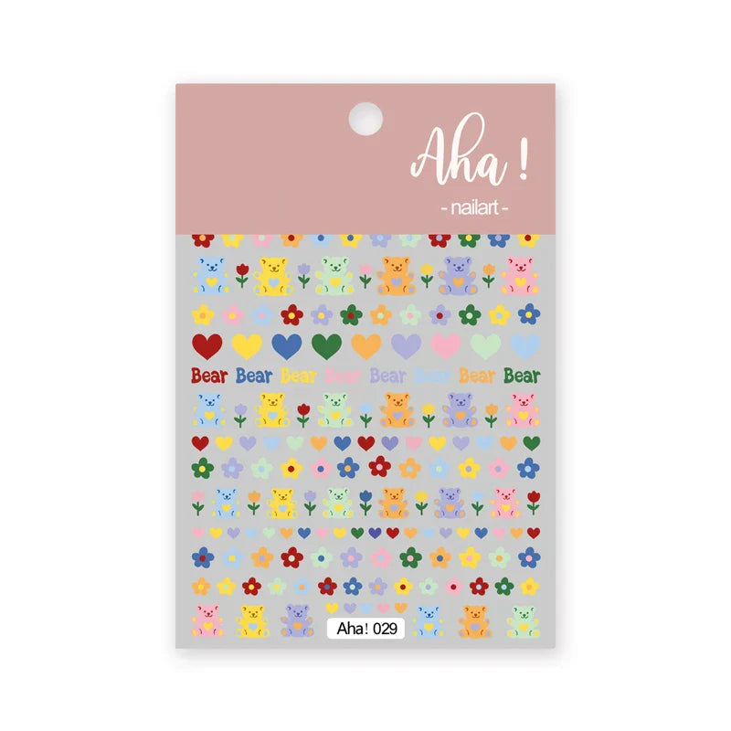 Japanese Style Little Daisy 3D Nail Stickers Summer White Florals Petals Flowers Back Glue Decals Cute Five Petals Manicure Tips (ONLINE ORDER ONLY)