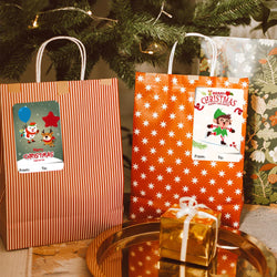 50-250Pcs Christmas Labels Sealing Sticker Aesthetic Kraft Paper Thank You Stationery Supply Decorative Scrapbook (ONLINE ORDER ONLY)