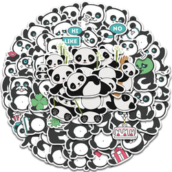 50pcs Cute Cartoon Panda Animals Stickers Kids Toy Vinyl Waterproof Graffiti Guitar Laotop Phone Luggage Sticker Decals (ONLINE ORDER ONLY)