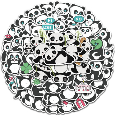 50pcs Cute Cartoon Panda Animals Stickers Kids Toy Vinyl Waterproof Graffiti Guitar Laotop Phone Luggage Sticker Decals (ONLINE ORDER ONLY)