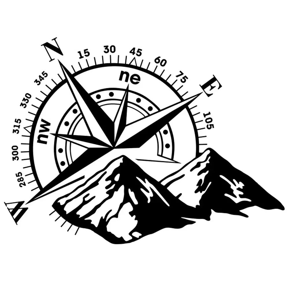 exterior decoration Die Cut Vinyl Decals of various sizes for compass wind rose waterproof car decor cover scratch sticker (ONLINE ORDER ONLY)