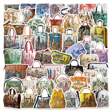 10/50pcs Funny World Famous City Landmark Pattern Backpacks Stickers Travel Luggage Scenery Decals DIY Suitcase Bike Car Sticker (Online Order Only)