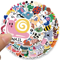50pcs Vinyl Laptop Decals Cute Cartoon Animals Waterproof Graffiti For Luggage Phone Guitar Bicycle Car Stickers Kids Toy (ONLINE ORDER ONLY)